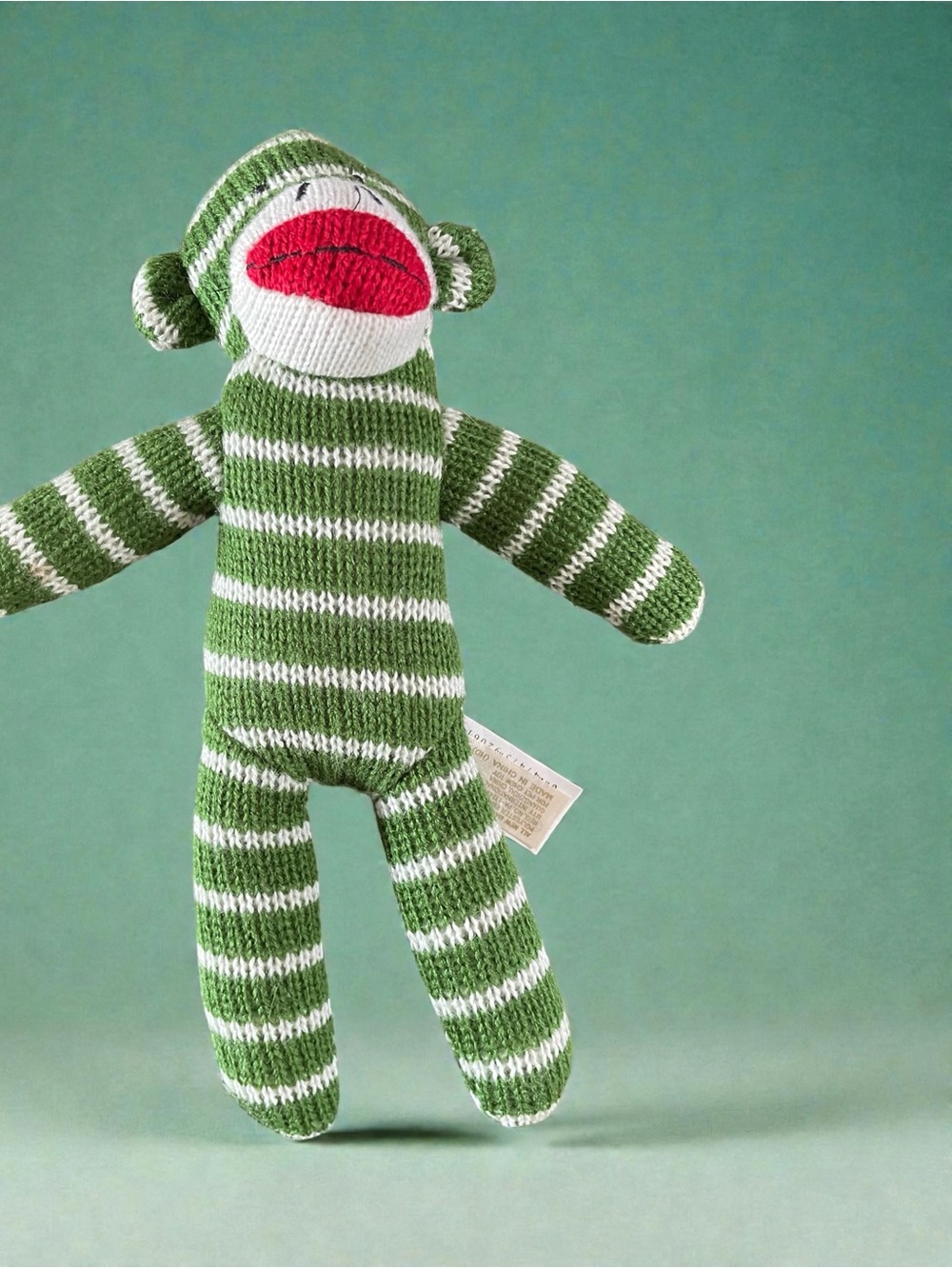 Dan Dee green striped sock monkey